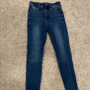 American eagle dark blue jeans.